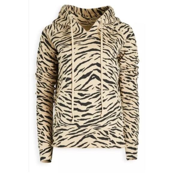 B47 Nili Lotan Hoodie Rayne Zebra Print Womens Medium Chic Street Model Off Duty - Picture 2 of 8